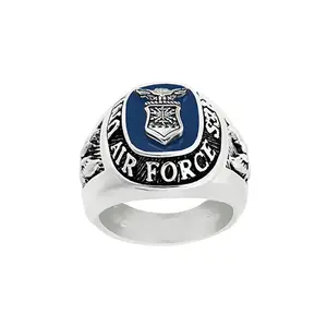 最佳品质定制不锈钢军用戒指首饰美国空军职业服务戒指，男士越南军事服务戒指