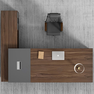 Bàn làm việc hình chữ L hiện đại cao cấp LR-BD-041, chất liệu gỗ thân thiện với môi trường, nội thất văn phòng cho tòa nhà & bệnh viện - Product Image 4