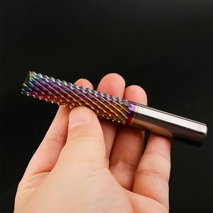 เครื่องกัดปลายเพชรแบบแบนอเนกประสงค์ขนาด0.5-12มม. สำหรับงานกัดปลายข้าวโพดเพื่อเป็นฉนวนใยแก้วสังเคราะห์เคลือบสีฟ้านาโน - Product Image 6