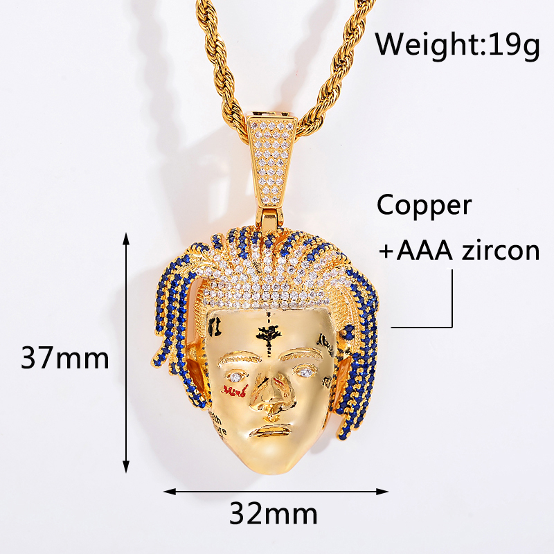 Collana Uomo Mendel – Ciondolo Statua Della Libertà Placcato Oro – Zirconia – Hip Hop – 25″