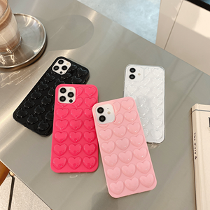 Ragazze donne 3D amore cuore custodie per <span class=keywords><strong>iPhone</strong></span> 15 <span class=keywords><strong>Pro</strong></span> <span class=keywords><strong>Max</strong></span> 14 12 11 chiaro morbido Silicone Tpu custodia per cellulare <span class=keywords><strong>rosa</strong></span> - Product Image 4