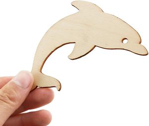 Confezione da 48 pezzi ritagli di vita di animali marini in legno non finiti - Product Image 3