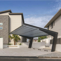 Abri de voiture en aluminium de luxe, imperméable, décoré, professionnel, pour extérieur, en alliage d'aluminium, pour une seule voiture, à vendre