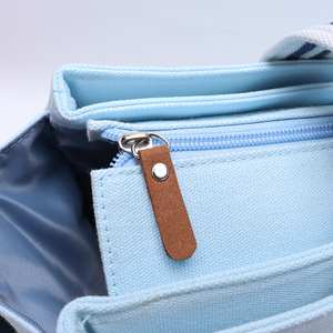 新品时尚设计师环保帆布大容量妈咪尿布袋婴儿换衣袋尿布袋 - Product Image 3