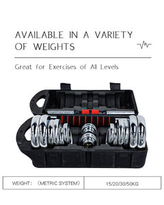 Wavar Home Fitness Poids Réglable <span class=keywords><strong>Haltere</strong></span> Musculation Haltère Ensemble Fer Haltères Gym Exercice Réglable Haltère - Product Image 4