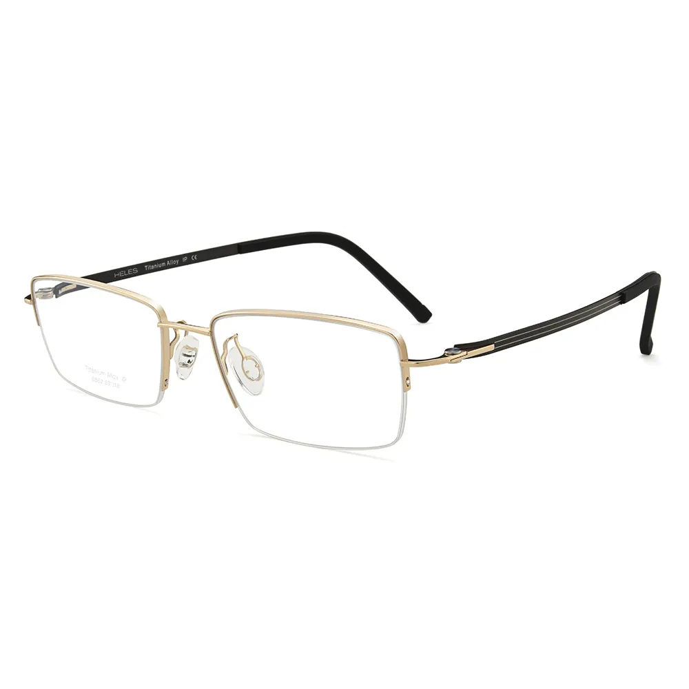 Hoge Kwaliteit Halve Frames 2024 Merk Leesbril Klassieke Mannen Kacamata Semi Rim Titanium Brillen Monturen Voor Vrouwen