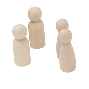 Großhandel Holzprodukte Unbehandelte Holz-Schachfiguren Holzpuppen Frauen Männer Holz-Miniaturfiguren - Product Image 3
