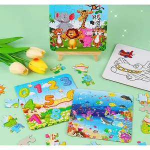 In Stock Cartoon Children Coloring Paper Jigsaw Puzzle Baby Early Education Puzzle Toys