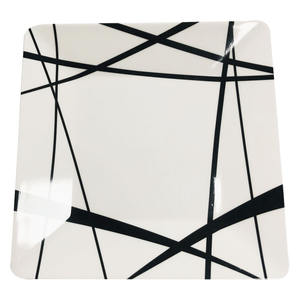 Vajilla de Melamina de 16 Piezas, Elegante Presentación de Comidas, Línea Negra y Blanca, Venta <span class=keywords><strong>al</strong></span> por Mayor para Estilizar y Servir Alimentos - Product Image 3