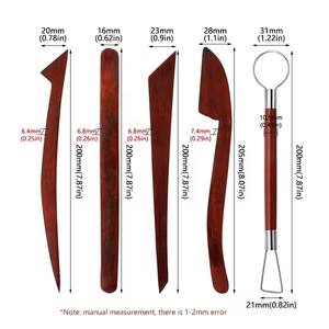 Scultura in argilla intaglio coltello in <span class=keywords><strong>legno</strong></span> ceramica argilla strumento <span class=keywords><strong>per</strong></span> modanatura argilla fatta da te strumenti scolpiti in argilla intagliati 5 pz/set - Product Image 6