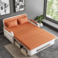 Canapé-lit moderne pliable avec rangement, fauteuil inclinable et canapé de salon à structure métallique pour appartement