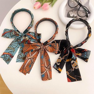 Diadema retro con cadena, diadema de tela satinada estilo corte, diadema con pinza para el pelo, lazo para el pelo, accesorio para el cabello trenzado todo en uno - Product Image 2