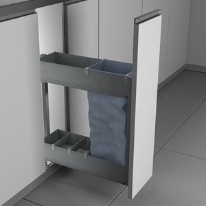 Cesta deslizante moderna para pan de gabinete de cocina, de metal chapado en polvo, de 2 niveles, extraíble, con herrajes de cierre suave para cajón de cocina - Product Image 3