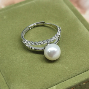 Chất Lượng Cao Hợp Thời Trang <span class=keywords><strong>Bezel</strong></span> Thiết lập Kim Cương Sterling Bạc Ngọc Trai Nước Ngọt Vòng Tay Cho Phụ Nữ Kỷ Niệm Đám Cưới Quà Tặng - Product Image 3