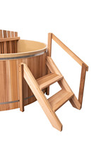 Vente chaude Baignoire de spa extérieure moderne Tube chaud en épicéa avec chauffage au bois Piscine à remous pour massage de natation pour une utilisation en extérieur