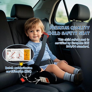 Siège <span class=keywords><strong>rehausseur</strong></span> portable OLIVER noir pour enfants de 3 à 12 ans, siège de sécurité pour voiture, chaise haute, coussin, HDPE + tissu composite cationique - Product Image 2