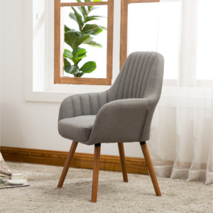 Poltrona Contemporanea in Tessuto Tuchico, Grigia, Stile Mid-Century Modern per Soggiorno - Product Image 3