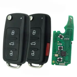 315/433MHz Keyless Go Fob 3/3 1Panic Flip Remote Key for VW Volkswagen Touareg Phaeton 3D0959753AK ID46 7942 Chip