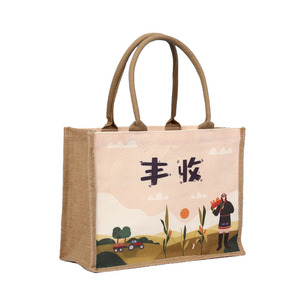 Fábrica fabricante personalizado natural jutetote saco serapilheira cânhamo eco-friendly sacola reutilizável OEKO-TEX - Product Image 2