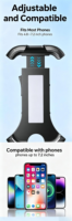 Support de téléphone pour moto, rotatif à 360°, support de téléphone à 4 griffes, support de téléphone rétractable pour vélo, support de téléphone pour cyclisme