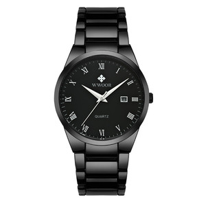 Montre à quartz pour homme OEM ODM en or, bracelet en acier inoxydable, cadran à chiffres romains, affichage du calendrier, montre-bracelet décontractée et professionnelle, étanche - Product Image 4