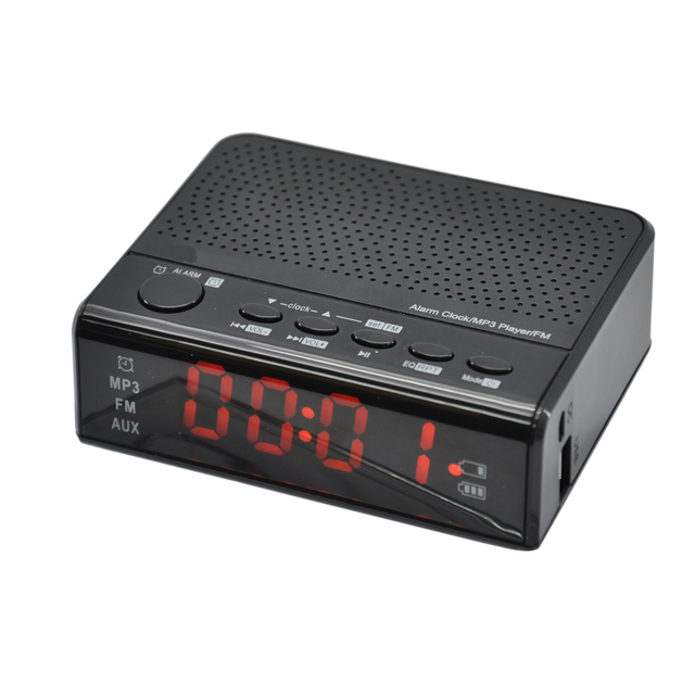 Timed Off Luminous Wireless Portable Speaker Fm Radio LED Light Digital Alarm Clock for Home Use Support USB and TF Card