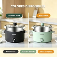 Marmite Électrique Multifonctionnelle Antiadhésive 3L avec Panier Vapeur, 220V 800W, Vente en Gros UE, pour Cuisine, OEM ODM