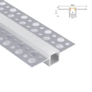 Saluran LED perak bentuk U profil aluminium LED Heatsink untuk lampu Strip LED