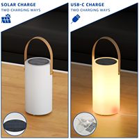 Lampe de bureau solaire portable, lampe de nuit LED pour chambre à coucher avec commande tactile, design simple et réglable
