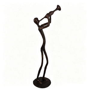 Sculptures abstraites de lecteur de musique en cuivre, ensemble de figurines de <span class=keywords><strong>trompettiste</strong></span>, décoration d'intérieur, articles de décoration de luxe, cadeau artisanal - Product Image 5