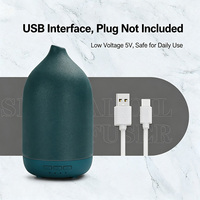 Difusor de Aroma Ultrasónico de Cerámica, Humidificador Inteligente, Portátil, Alimentado por USB 5V, Temporizador, Luz Cálida, Gran Capacidad, Minimalista