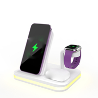 Meilleure Vente en Europe : Chargeur Sans Fil 6-en-1 à Attraction Rapide 15W pour Écouteurs, Montre et Téléphone (3-en-1)