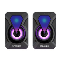 Haut-parleurs audio portables RVB avec lumières Haut-parleurs d'ordinateur de bureau Usb 2.0 de vente en gros