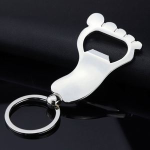 Novelty Metal Foot Shaped Beer Bottle Opener Keychain Blank Beverage Opener Key Ring for Men <b>Custom</b> Bottle Opener Foot Key Chain - Product Image 1
