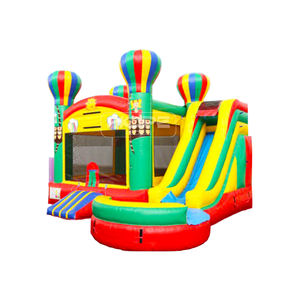 Maison gonflable commerciale personnalisée à rebond combo de montgolfière pour fêtes avec toboggan à louer - Product Image 1