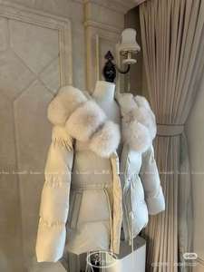 OUDINA Giacca Invernale <span class=keywords><strong>con</strong></span> <span class=keywords><strong>Cappuccio</strong></span> e Collo in Vera <span class=keywords><strong>Pelliccia</strong></span> di Volpe, Cappotto Imbottito Slim Fit Caldo e Soffice per Donne - Product Image 6