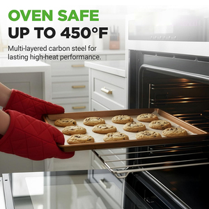 Non-Stick Pan <b>Set</b> 3 Pieces Easy To Clean Carton Steel <b>Bakeware</b> 3 Sizes Cookie Sheets - Product Image 3