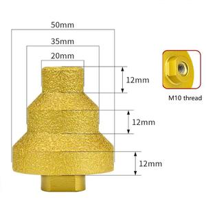 Özel 20-35-50mm elmas çekirdek pah matkap ucu delik açacağı açı öğütücü M10 konu büyütmek gördüm mermer fayans duvarcılık beton - Product Image 6