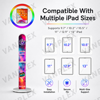 Espejo Magico iPad Photo Booth Gaya Terpisah dengan Cangkang Logam Melengkung dan Lampu RGB Kontrol Jarak Jauh untuk Sewa Acara Pesta Pernikahan