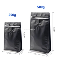 Sachet de café multicolore en gros, sac à fermeture éclair à huit soudures latérales avec valve de dégazage pour le stockage de café torréfié en marque blanche