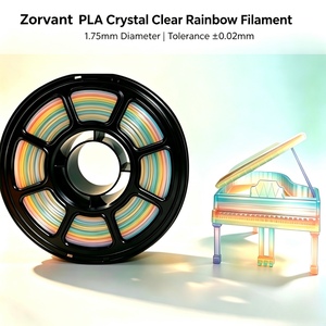 Filamento PLA Cristalino Degradado Arcoíris de 1.75mm Zorvant, Filamento Transparente y Suave para Impresora 3D, 1kg por Rollo, Compatible con AMS - Product Image 1
