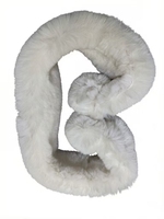 Écharpe en fausse fourrure de lapin courte et moelleuse pour femme Ririwang - Accessoire d'hiver multifonctionnel au design élégant et à motif uni