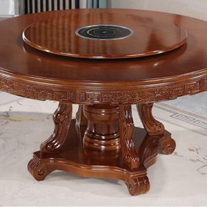 Table et chaises rondes en bois massif avec plateau tournant intégré - Product Image 2