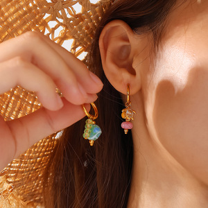 Pendientes de Acero Inoxidable Chapados en Oro con Dijes de Estrella Irregular, Estilo Europeo Americano, para Mujer, Joyería de Regalo - Product Image 4