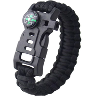 Bracelet de survie en paracorde, outil multifonction, boussole, silex, allume-feu, sifflet, équipement de camping, randonnée, aventure, secours d'urgence