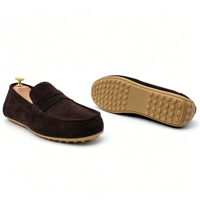 Mocassins confortables en cuir véritable faits à la main pour hommes, chaussures décontractées pour la conduite et les trajets en ville