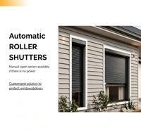 Volet roulant électrique coulissant moderne, intelligent, isolé et durable, avec cadre en alliage d'aluminium et écran en acier inoxydable – Meilleures ventes