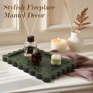 <span class=keywords><strong>Vassoio</strong></span> di marmo verde naturale all'ingrosso della fabbrica <span class=keywords><strong>con</strong></span> bordo d'onda di lusso <span class=keywords><strong>vassoio</strong></span> di gioielli per aromaterapia portacandele <span class=keywords><strong>vassoio</strong></span> - Product Image 5