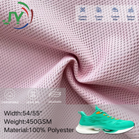 Tissu en maille sportive 100 % polyester tricoté sur mesure 450 GSM, séchage rapide et respirant pour empeignes de chaussures et vêtements de sport