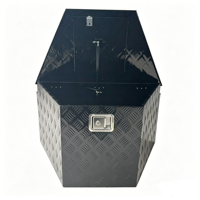 Caisse de rangement pour camionnette et remorque en aluminium noir à motif damier, OEM, légère, robuste, étanche et verrouillable